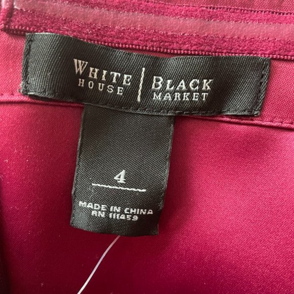 Cranberry-Red Strapless Satin Dress - Picture 3 of 4